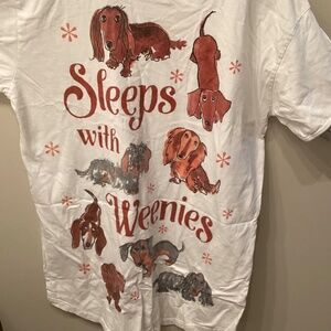 Sleeps with Weenies Dachshund Dog Women's Pajama Sleep Shirt OS Rel-e-vant